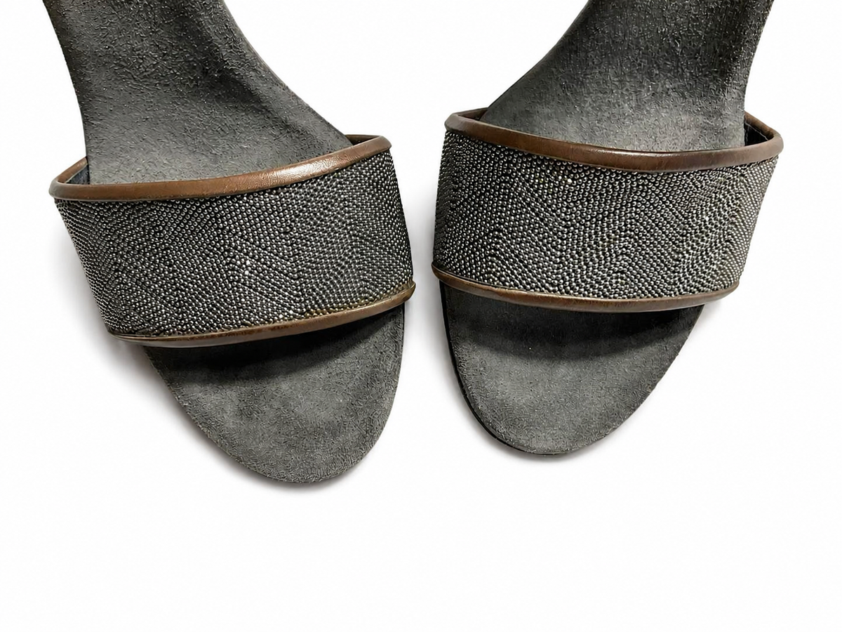 Brunello Cucinelli Monili-Embellished Stiletto Sandals size 38 ladies