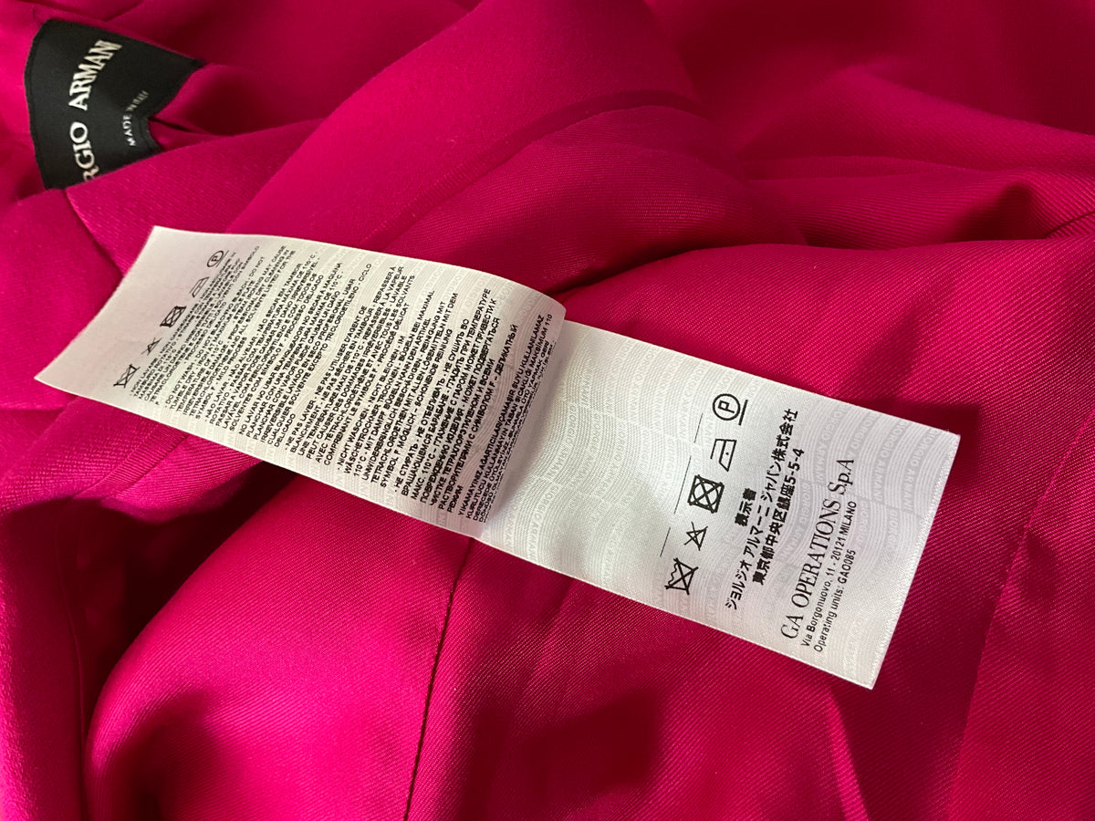 Giorgio Armani Virgin Wool Tuxedo Blazer In Solid Medium Pink Size I 40 UK 8 US 4 Small ladies