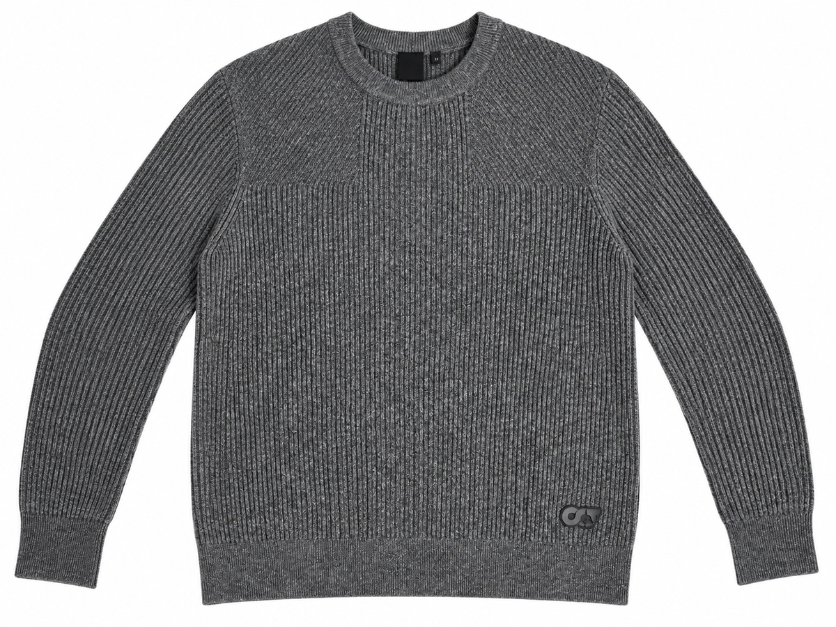 AlphaTauri Grey 3D Ribbed Knit Wool & Cashmere Jumper – Size S men