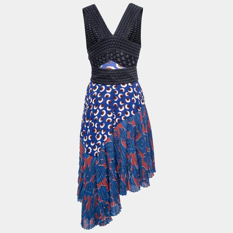 Stella McCartney Plisse asymmetric Cut Out dress I 36 XXS UK 4 US 0 ladies