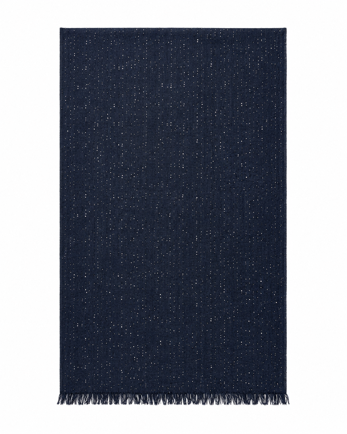 Ermanno Scervino Navy Blue Cashmere Sequin Scarf ladies
