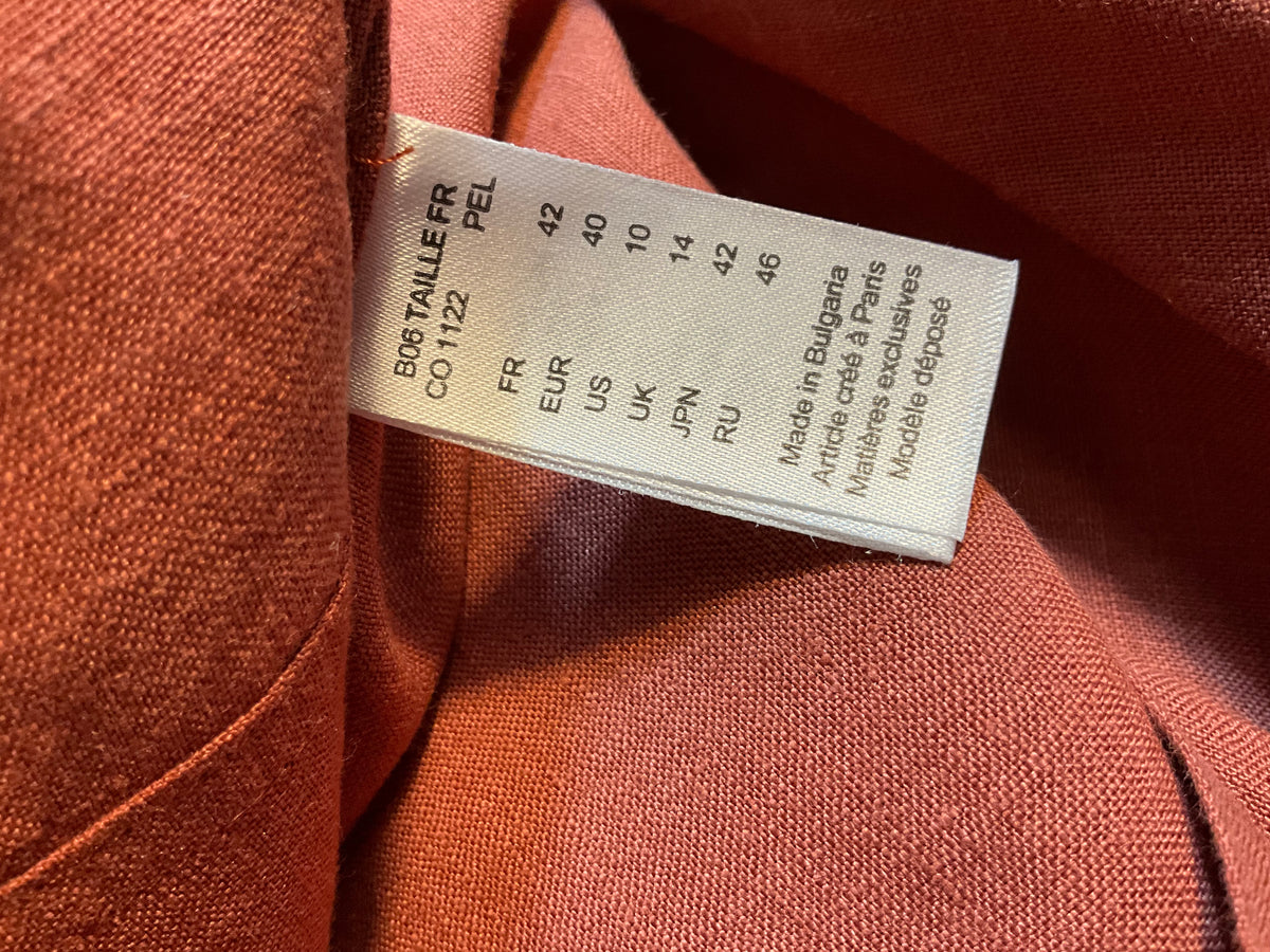 Eres Linen Brown Summer Shorts size F 42 US 10 UK 14 ladies
