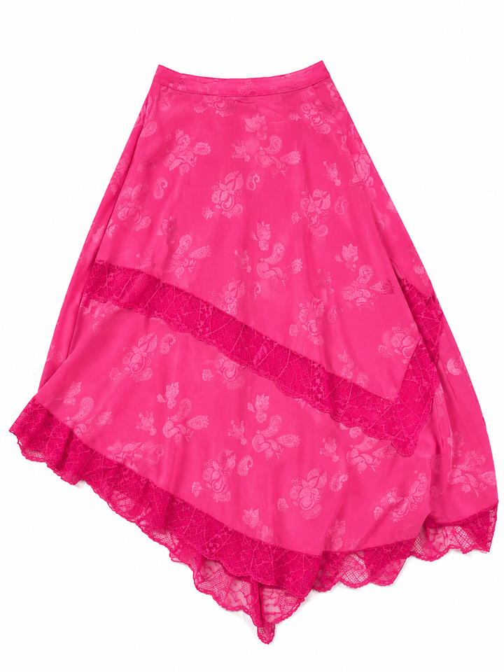 Zadig & Voltaire Juliet Paisley Print Asymmetric Skirt Pink – Size 38 ladies
