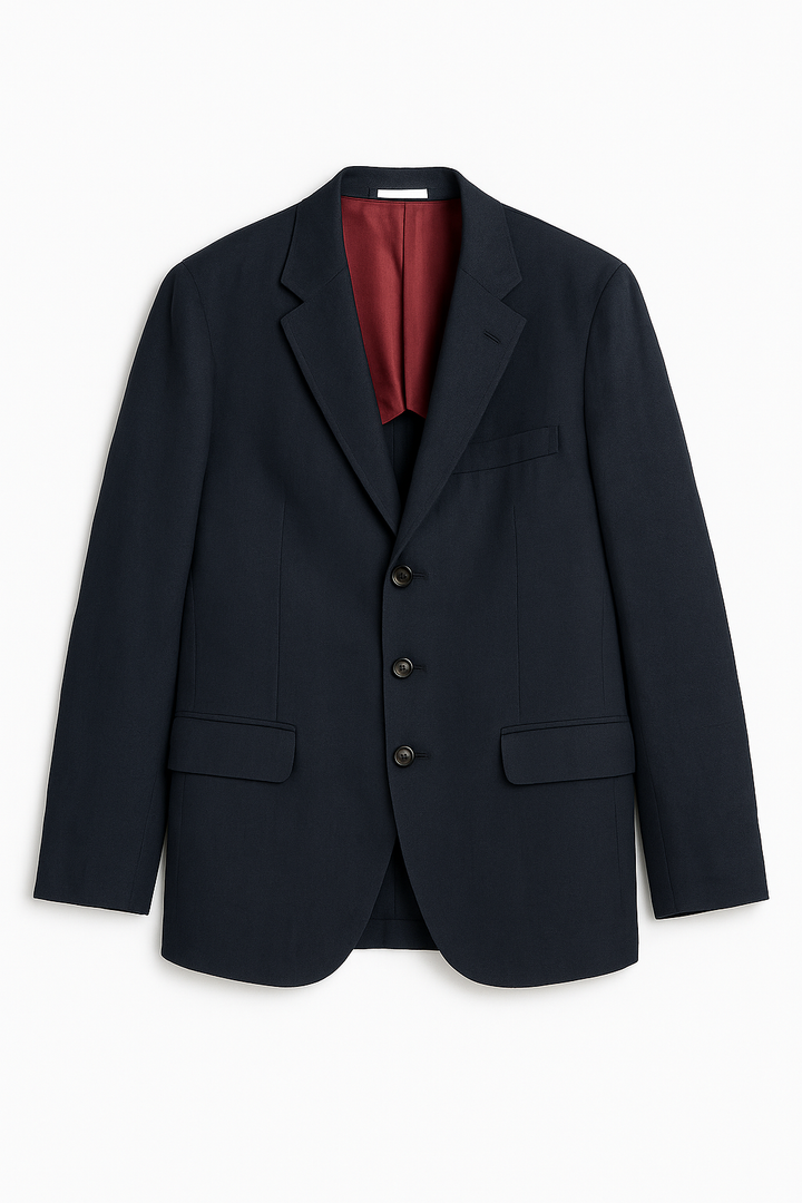Brunello Cucinelli navy blue linen & silk suit blazer size 48 men