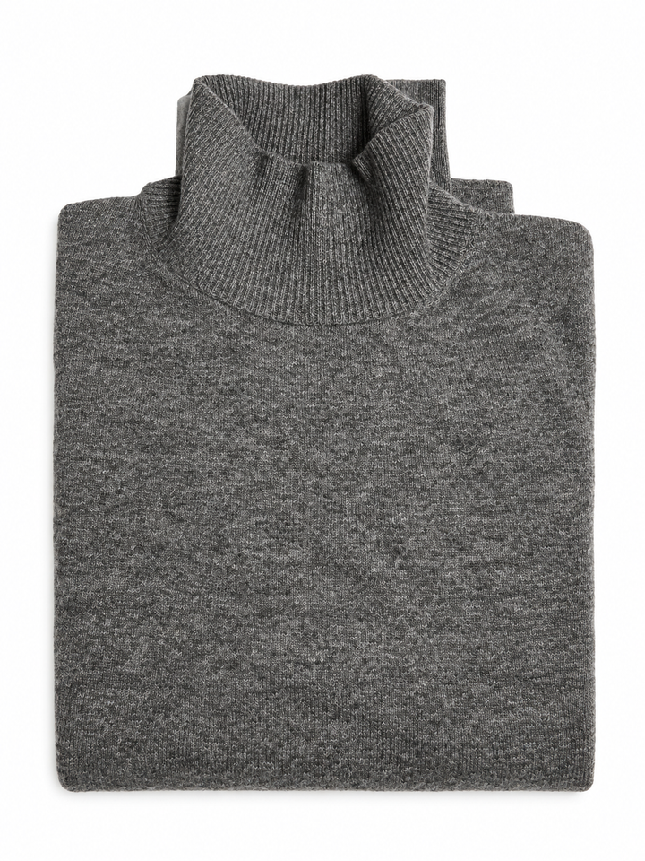Joseph Men’s 100% Cashmere Grey Roll Neck Jumper – Size M men
