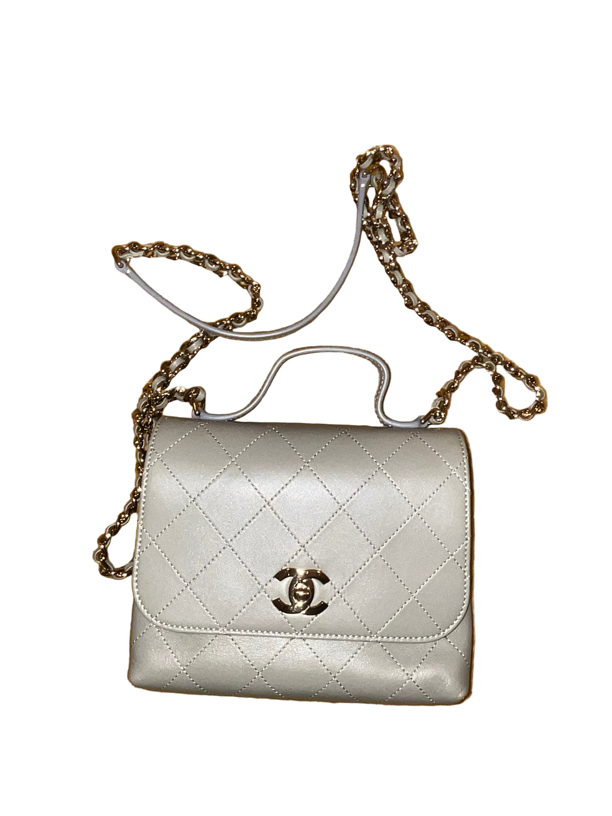 Chanel Calfskin Flap Bag with Top Handle Style code: AS0880 Handbag Ladies