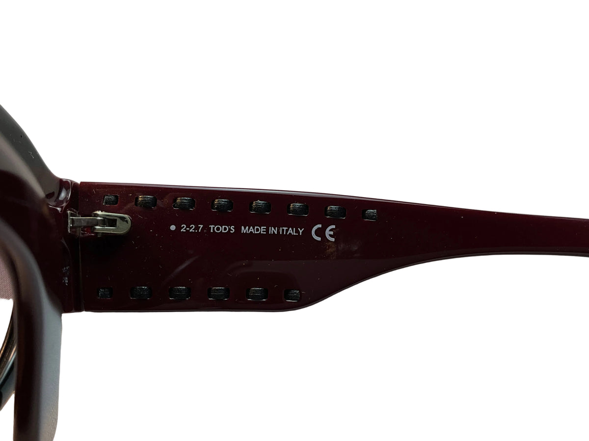 Tod's Burgundy Gradient TO 212 Round Oversized Sunglasses ladies