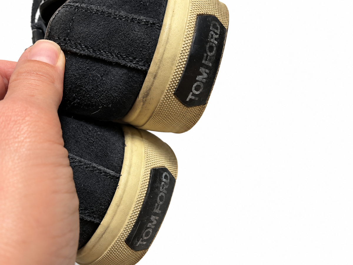 Tom Ford Black Suede & Leather Low-Top Trainers – Size 8.5 men