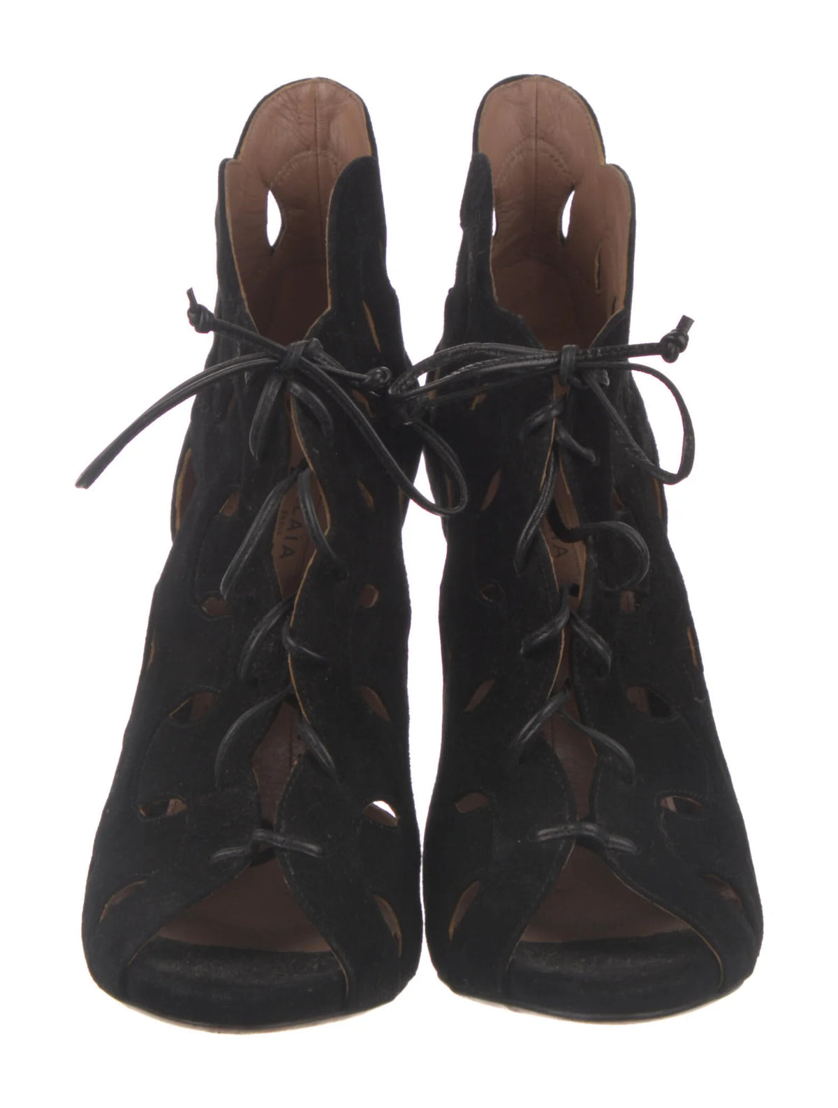 Azzedine Alaïa Black Suede leather ankle boots booties heels Size 37 1/2 UK 4.5 ladies