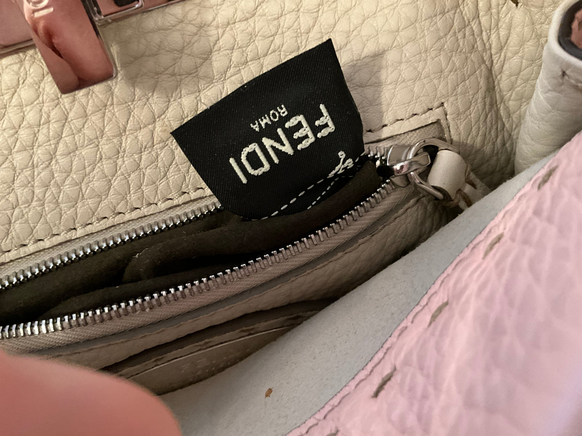 Fendi Pink Selleria Leather Mini Peekaboo Top Handle Bag Handbag ladies