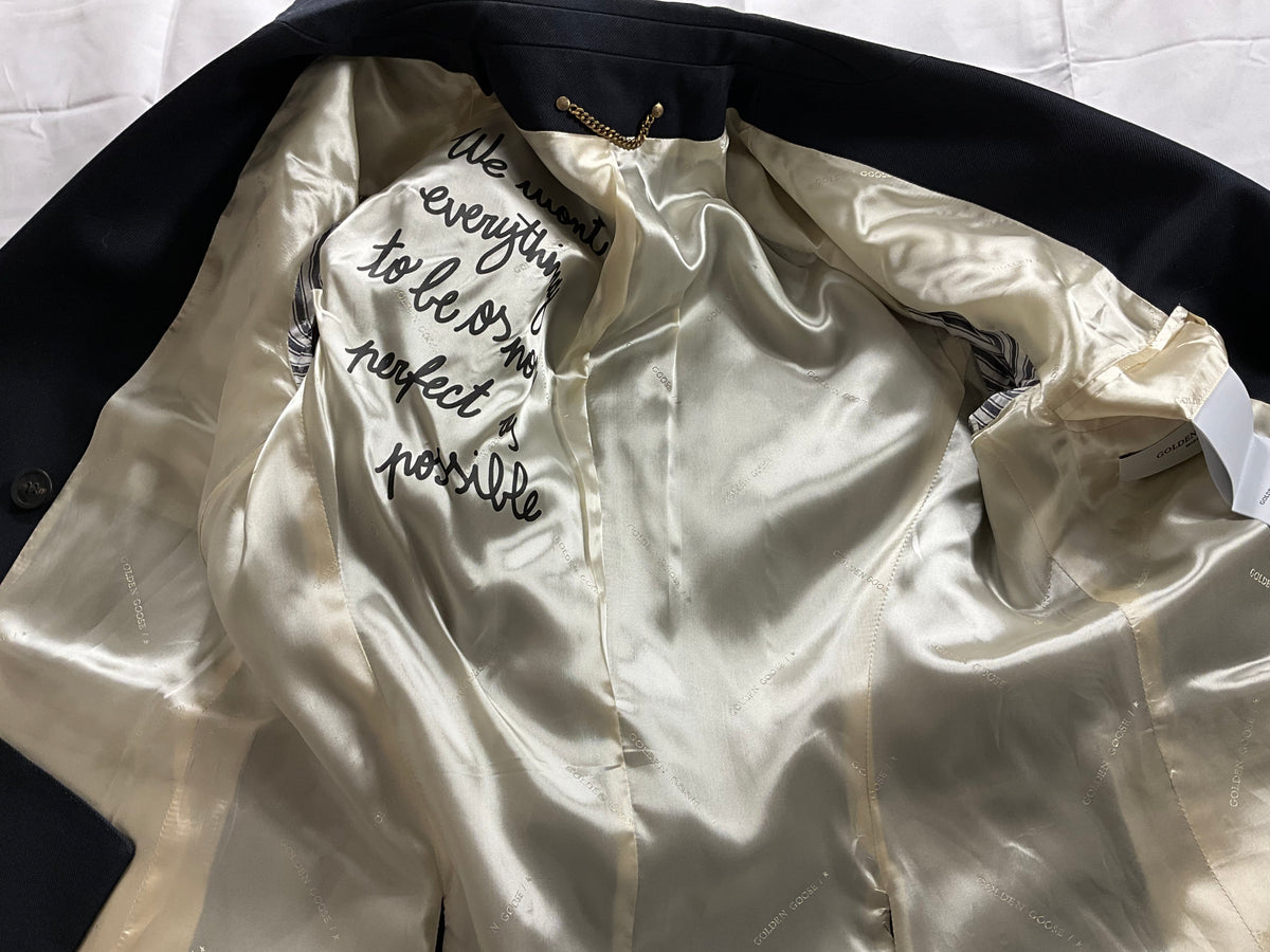 GOLDEN GOOSE NAVY BLUE DOUBLE-BREASTED BLAZER 40 Ladies