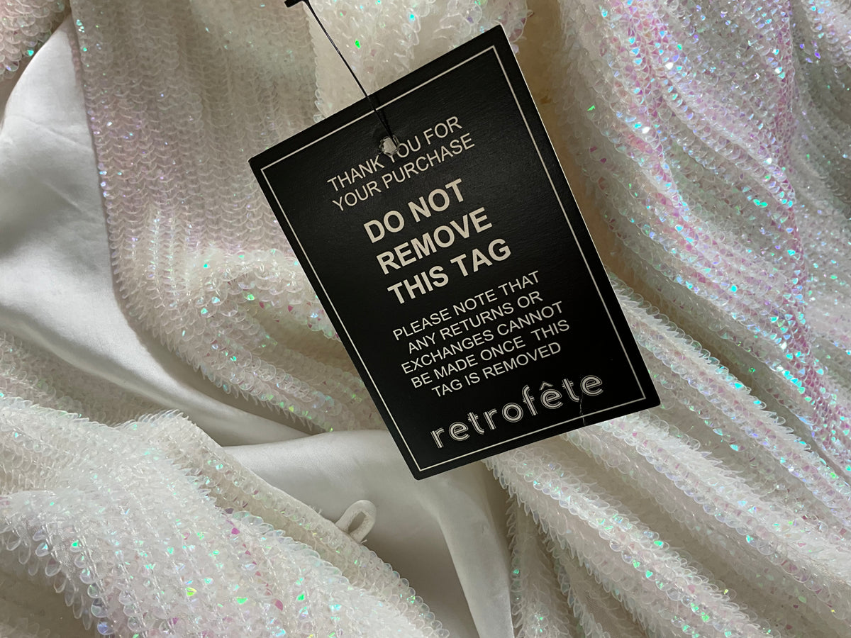 Retrofête Gabrielle iridescent sequin mini robe dress size M medium dress ladies