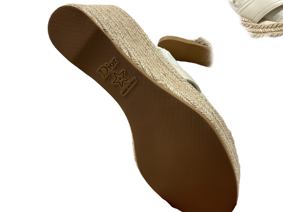Christian Dior 30 Montaigne Wedge Slide Sandals Size 38 ladies