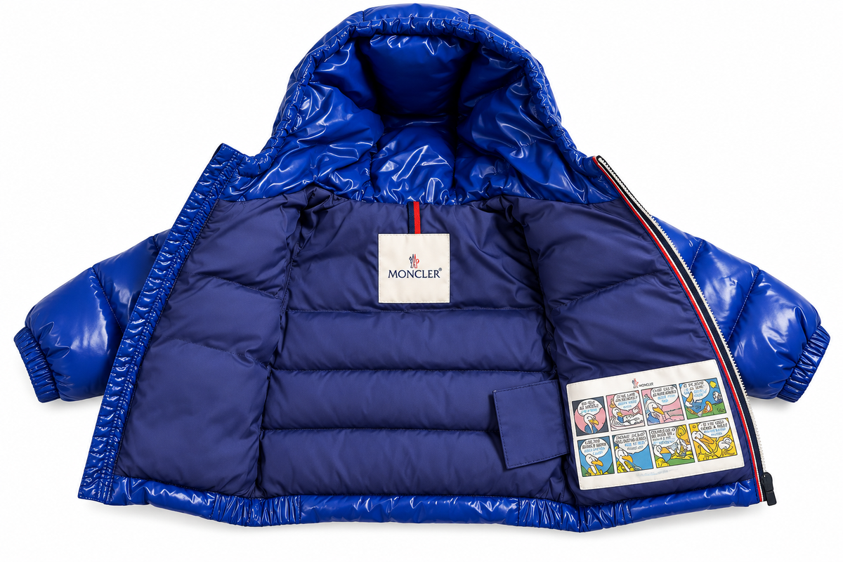 Moncler Aubert Baby Blue Hooded Down Puffer Jacket – 6/9 Months 68 cm children