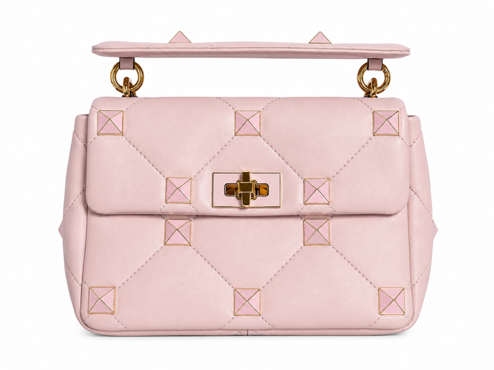 Valentino Garavani Roman Stud Quilted Leather Top Handle Bag ladies