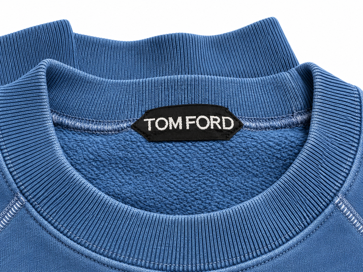 Tom Ford Blue Cotton Crewneck Sweatshirt men