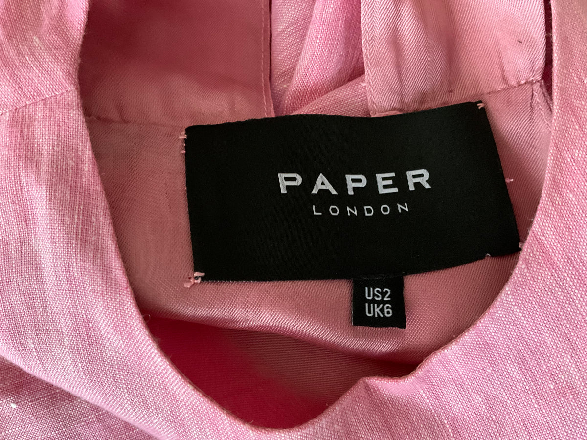 PAPER London Tent In Pink Linen Dress Size US 2 UK 6 ladies