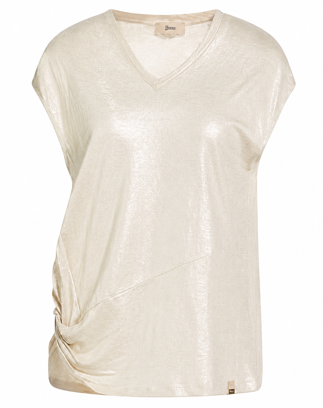 Herno Metallic Gold Linen Blend Top – Size IT 42 US 6 UK 10 ladies