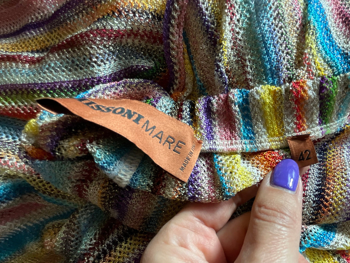 Missoni Mare Striped Metallic Knit Jumpsuit – Size IT 42 ladies