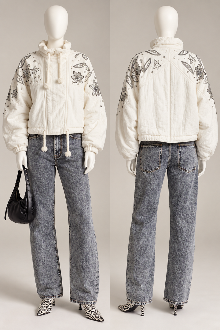 Isabel Marant Kalassiae Embellished Cotton & Linen Jacket – Size 36 ladies