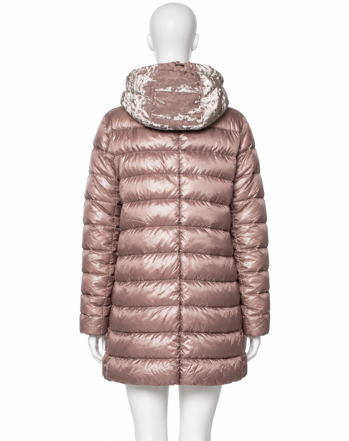 Herno Shiny Quilted Down Puffer Coat with Velvet Hood – Size IT 42 ladies