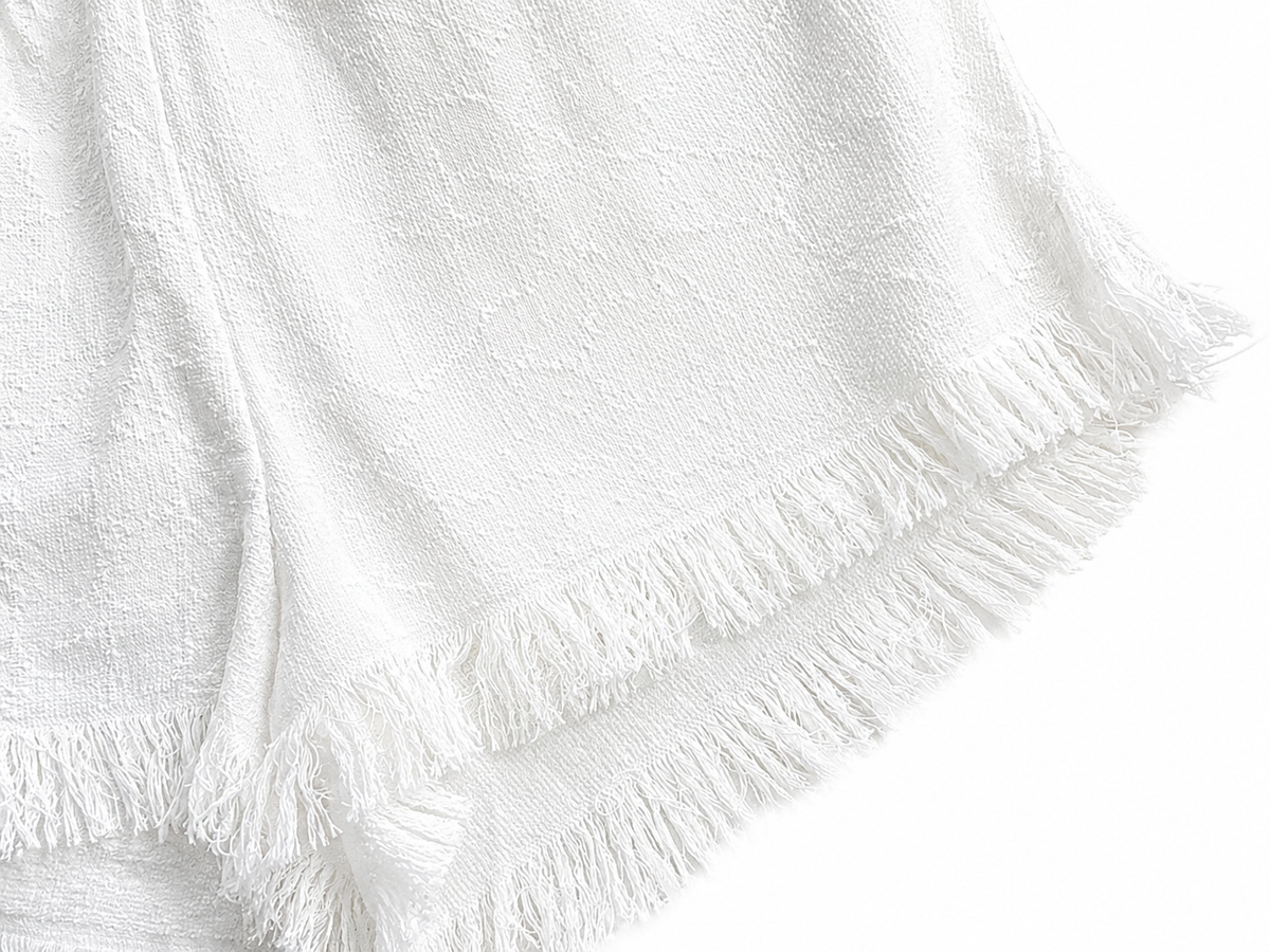 ERES White Fringe Shorts ladies