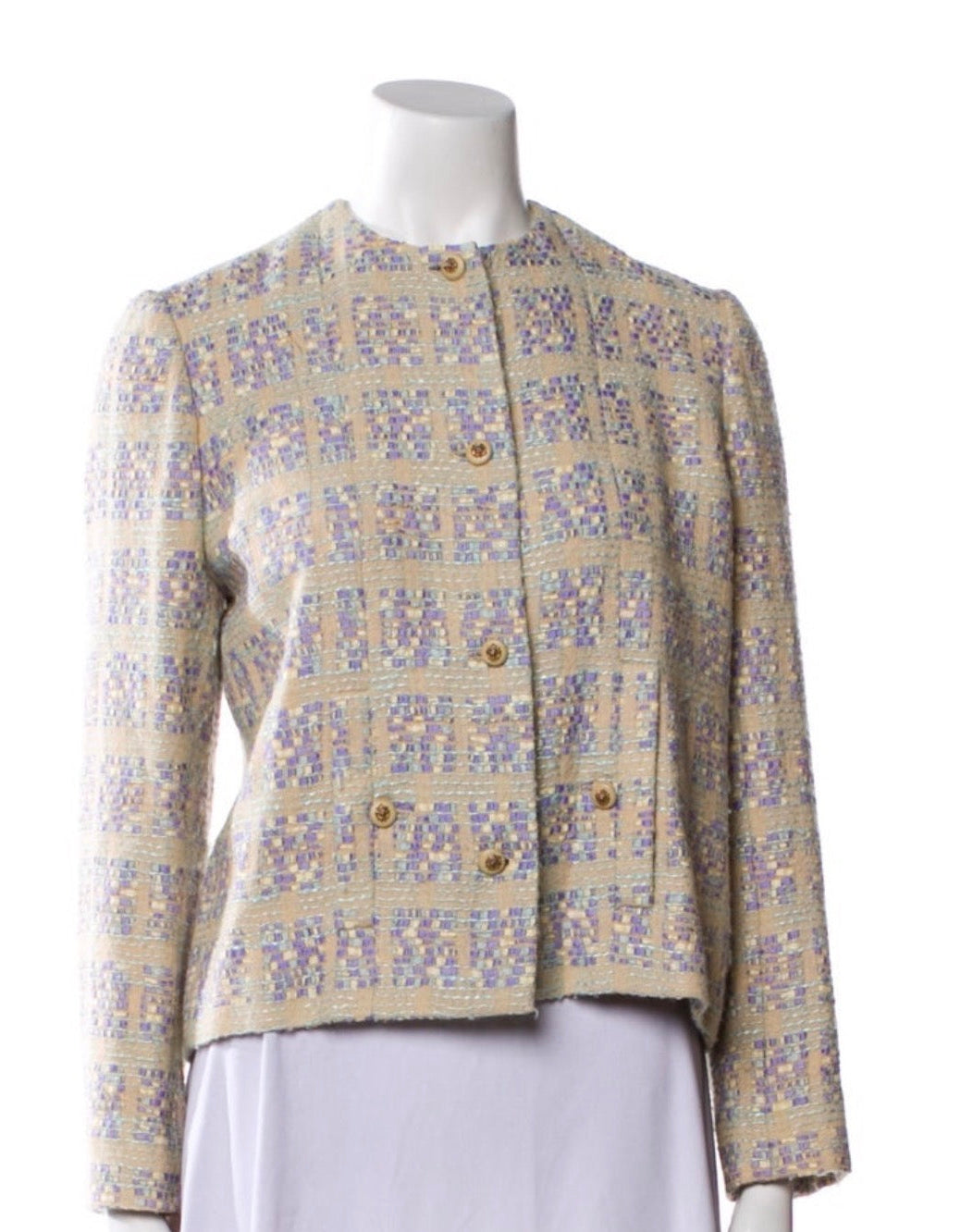 Chanel Créations 1975 Super Rare Tweed Jacket Blazer Size 14 ladies