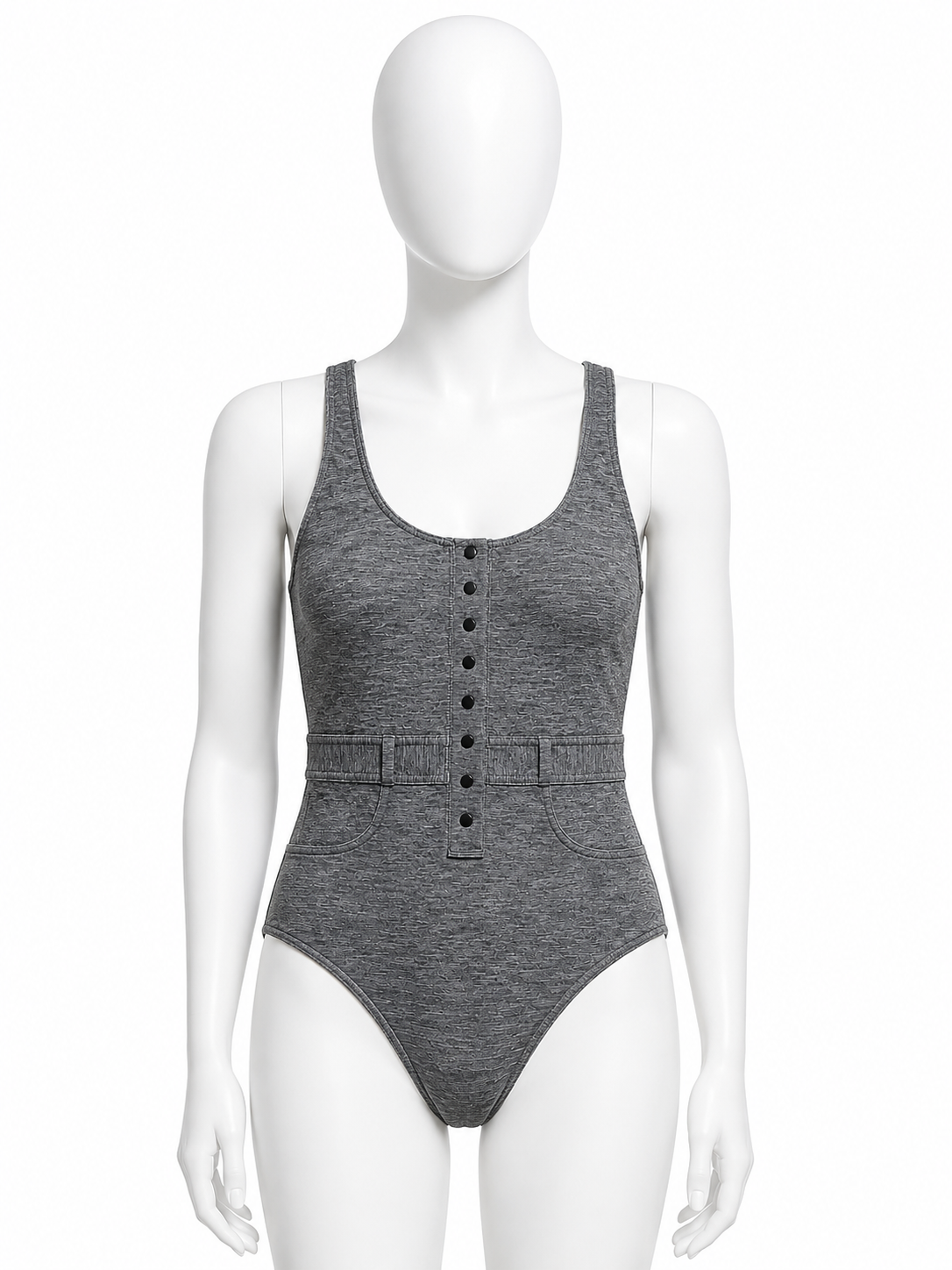 ERES Grey Button Down Swimsuit size M medium ladies