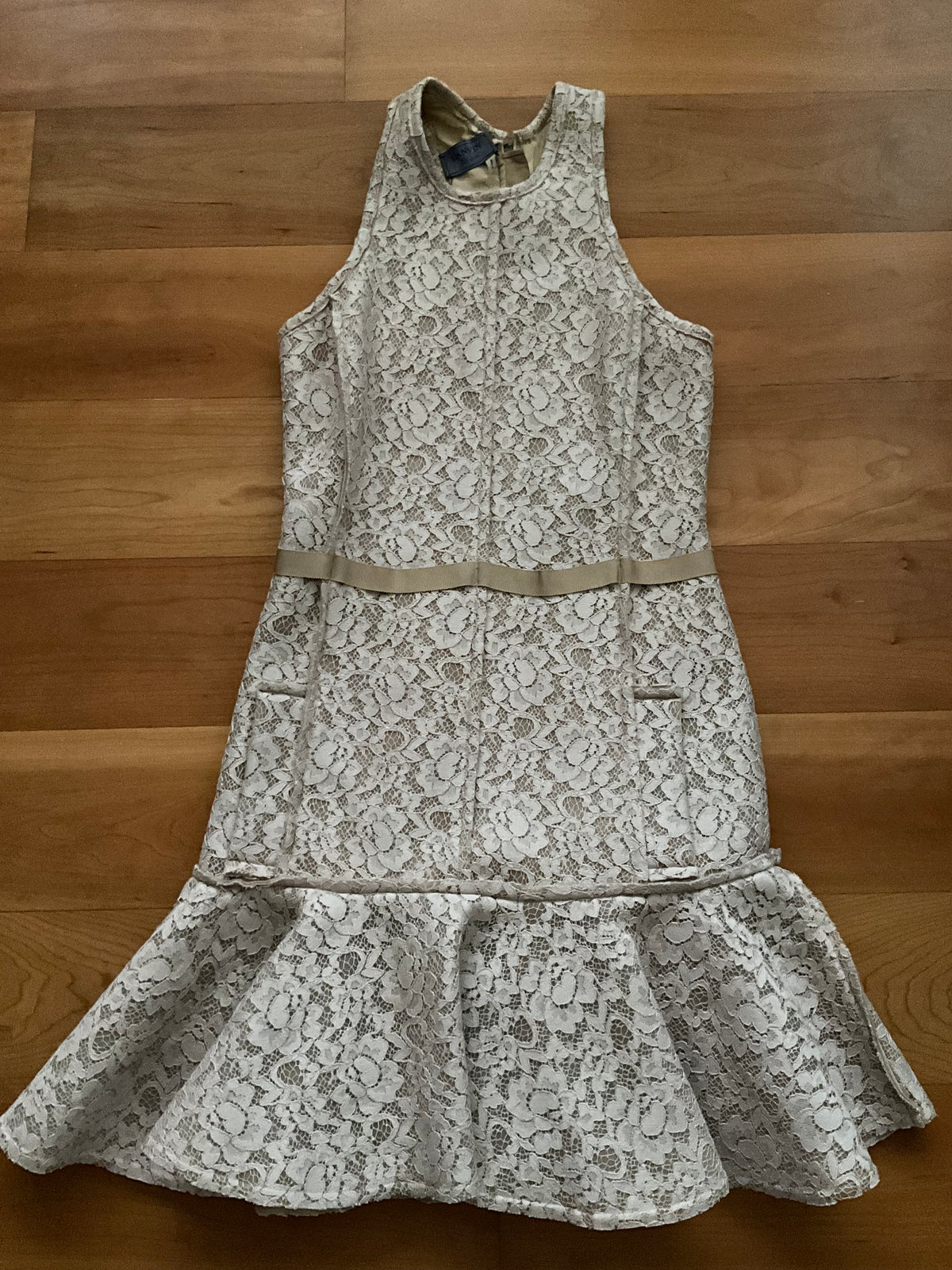 Lanvin Fluted Cotton-blend Lace Dress AMAZING SIZE F 38 UK 10 US 6 ladis