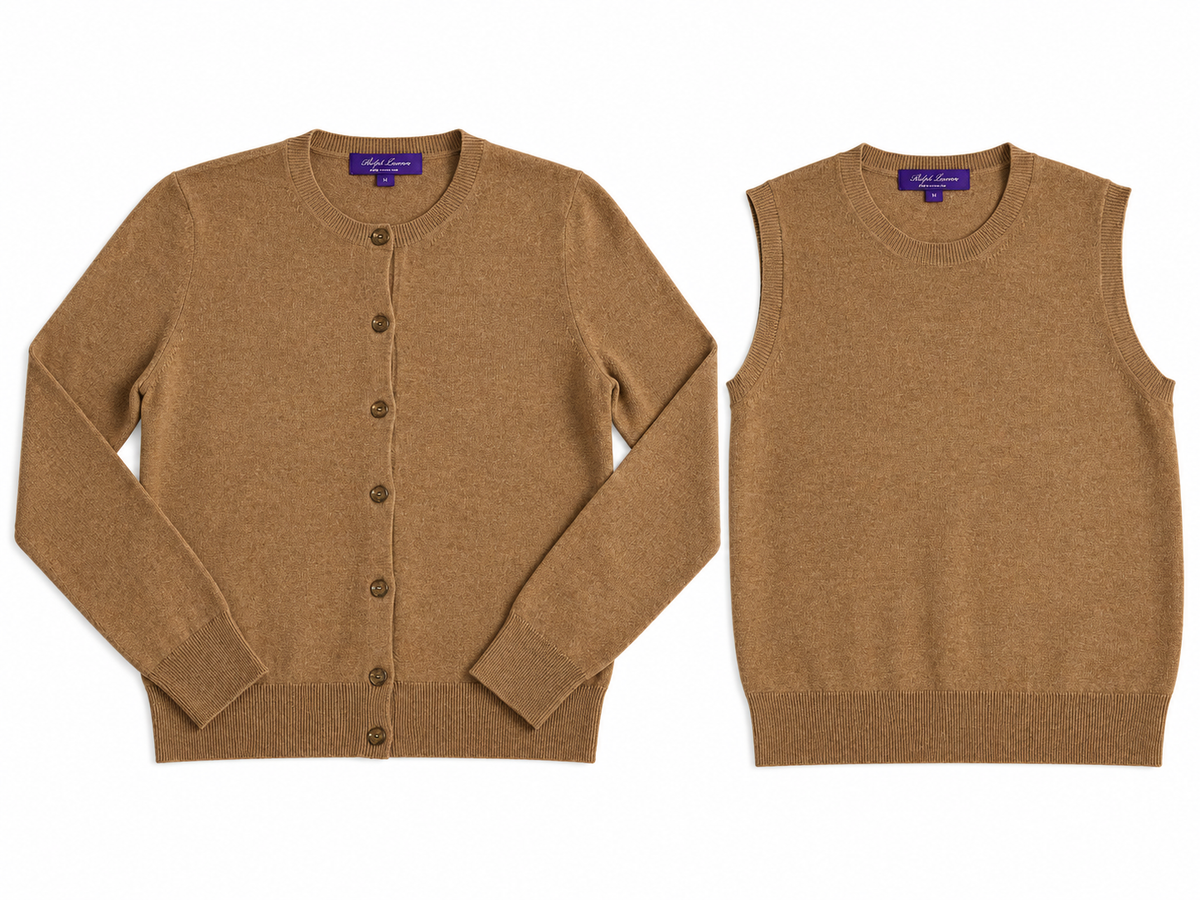 Ralph Lauren Purple Label Cashmere Twin Set Cardigan & Sleeveless Top – Size M ladies