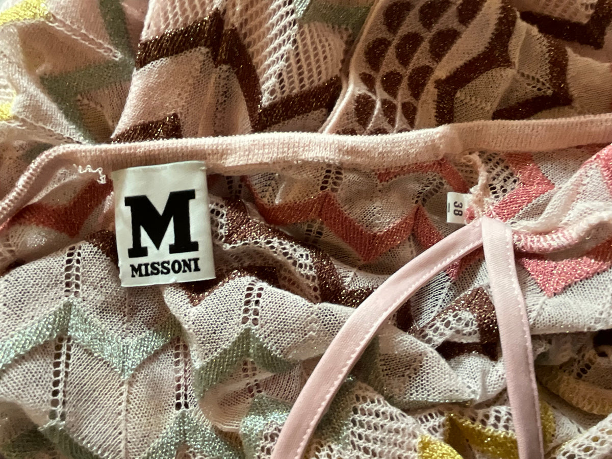M Missoni Zig Zag Metallic Mini Dress size I 38 XS ladies