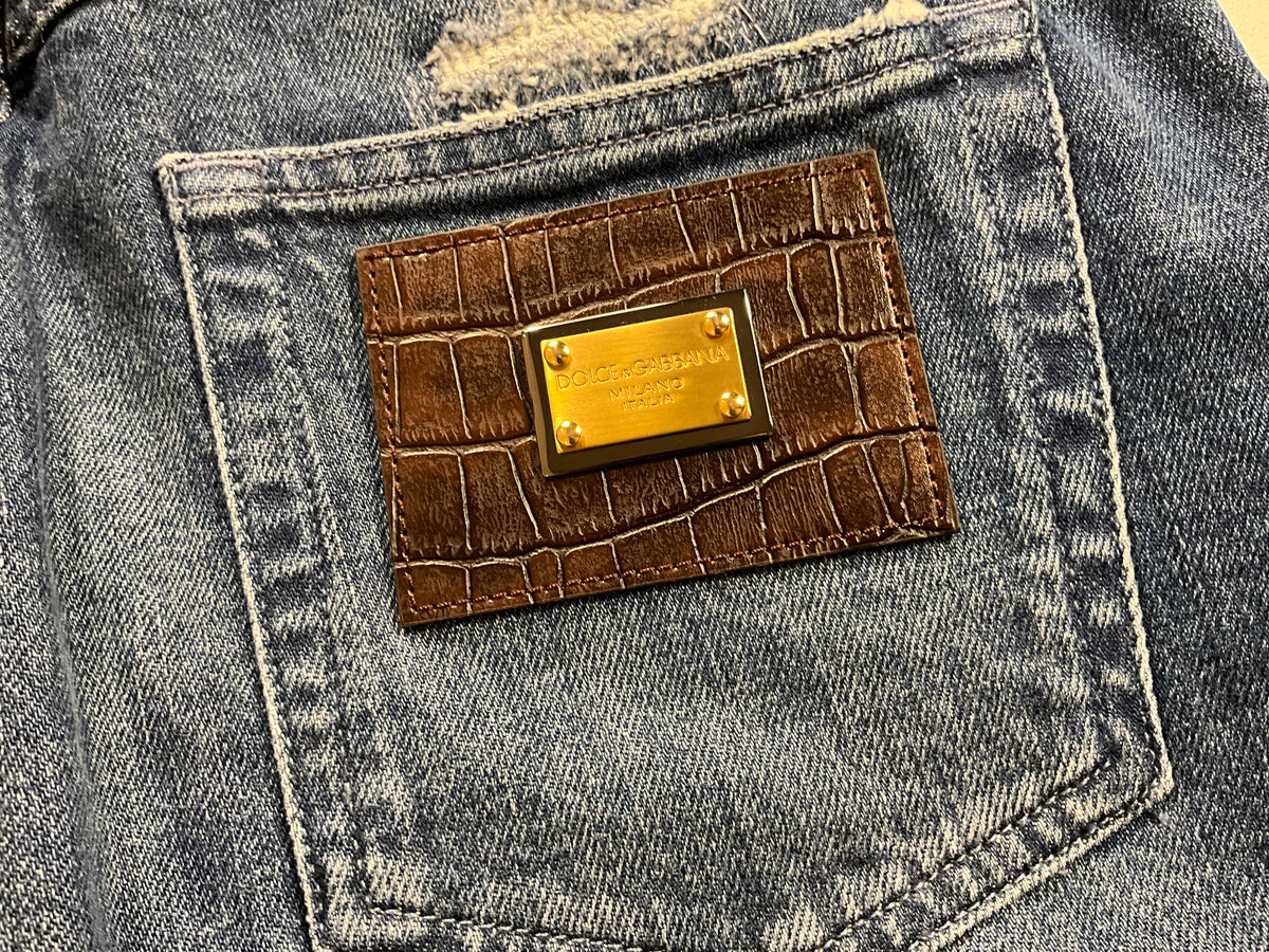 Dolce & Gabbana Grace high waisted distressed skinny jeans denim Size I 42 UK 10 US 6 ladies
