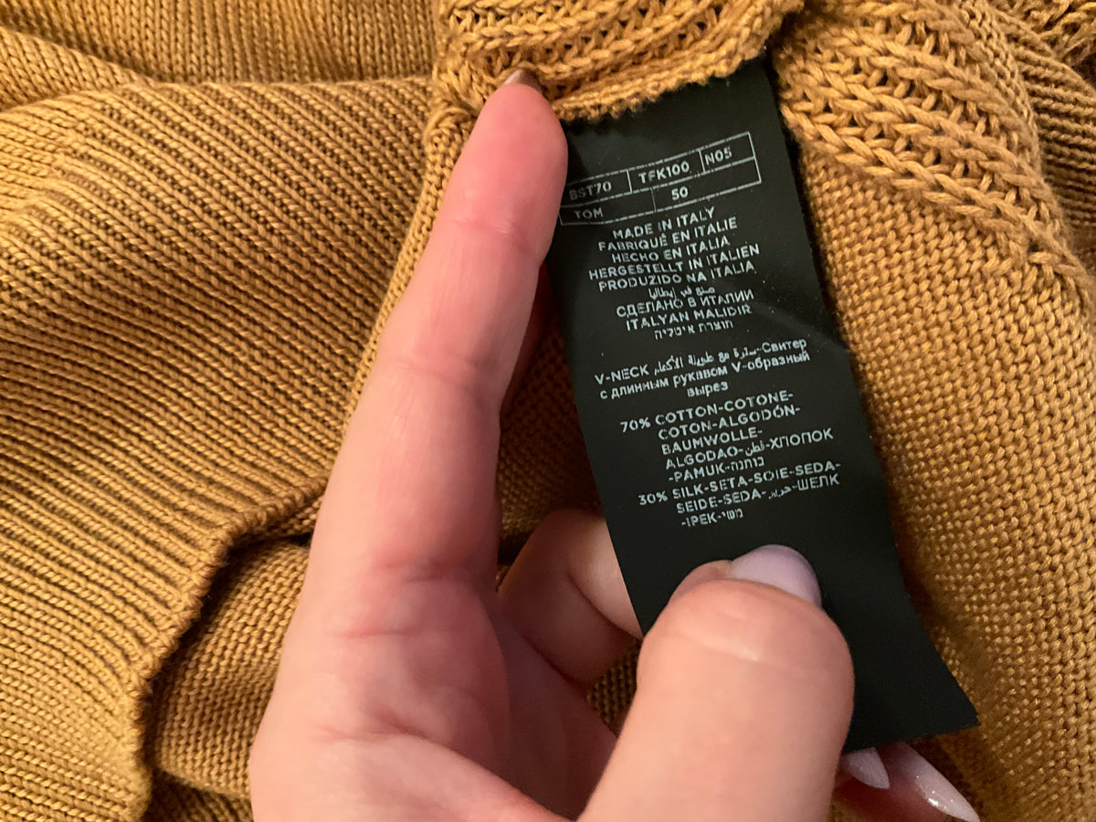 Tom Ford Cotton & Silk Knit Sweater Jumper Size 50 men