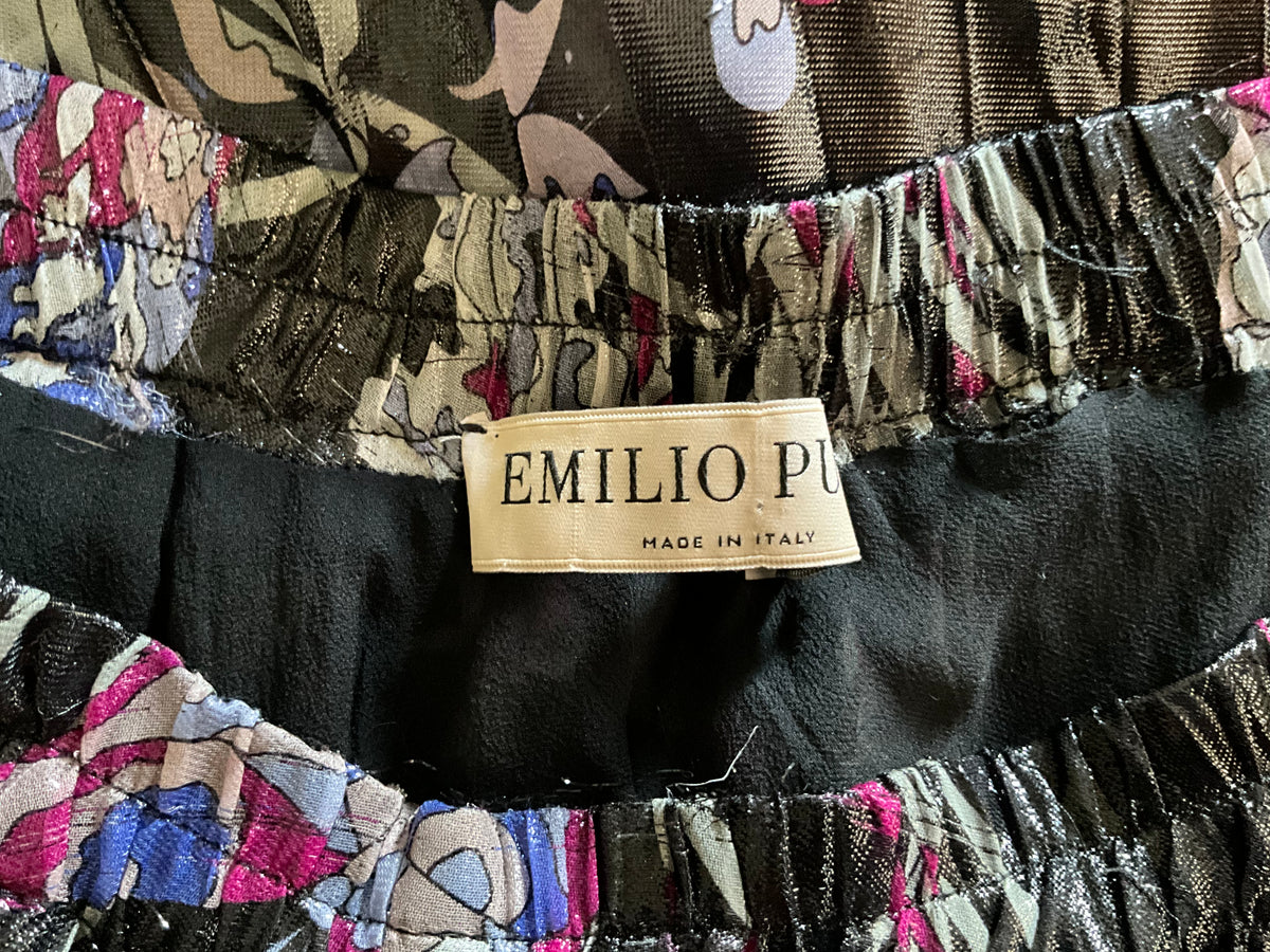 Emilio Pucci Silk Butterfly Print Pleated Maxi Skirt – Size L ladies