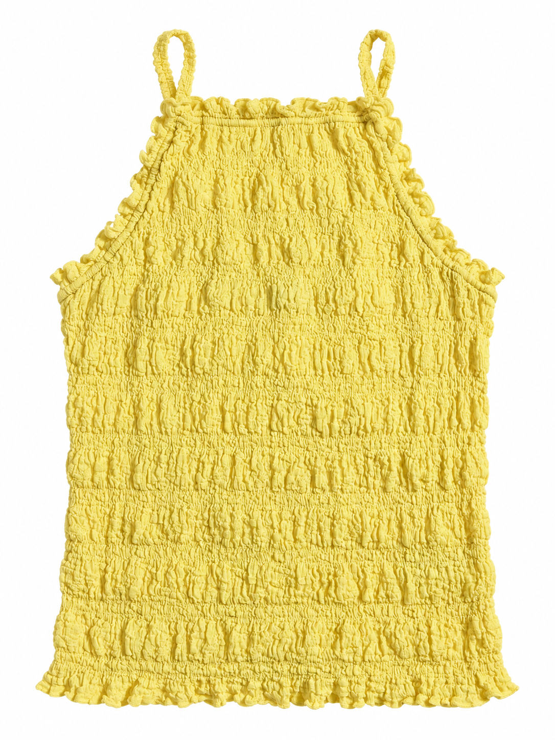 M&S Pale Yellow Textured Shirred Camisole Top – Size UK 12 ladies