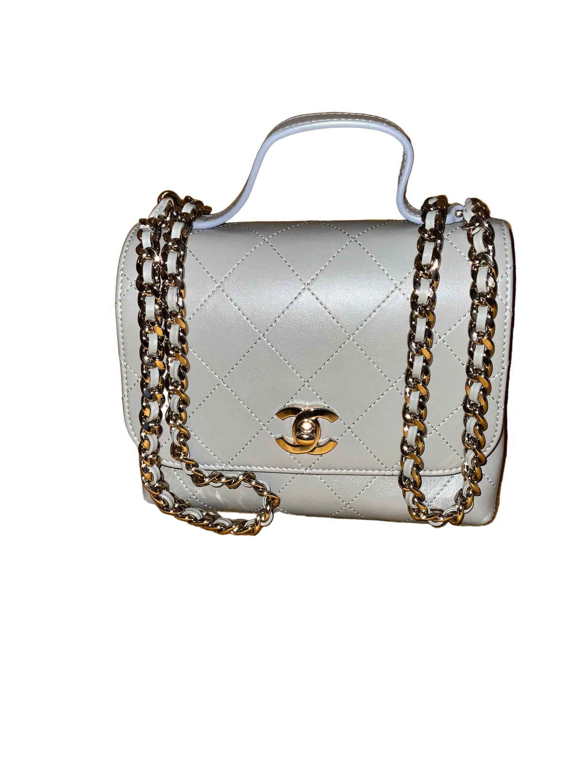Chanel Calfskin Flap Bag with Top Handle Style code: AS0880 Handbag Ladies