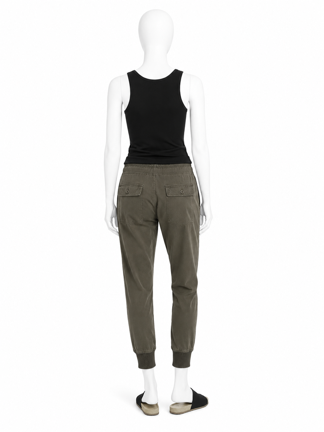 James Perse Mixed Media Army Green Pigment Trousers size 2 M medium ladies