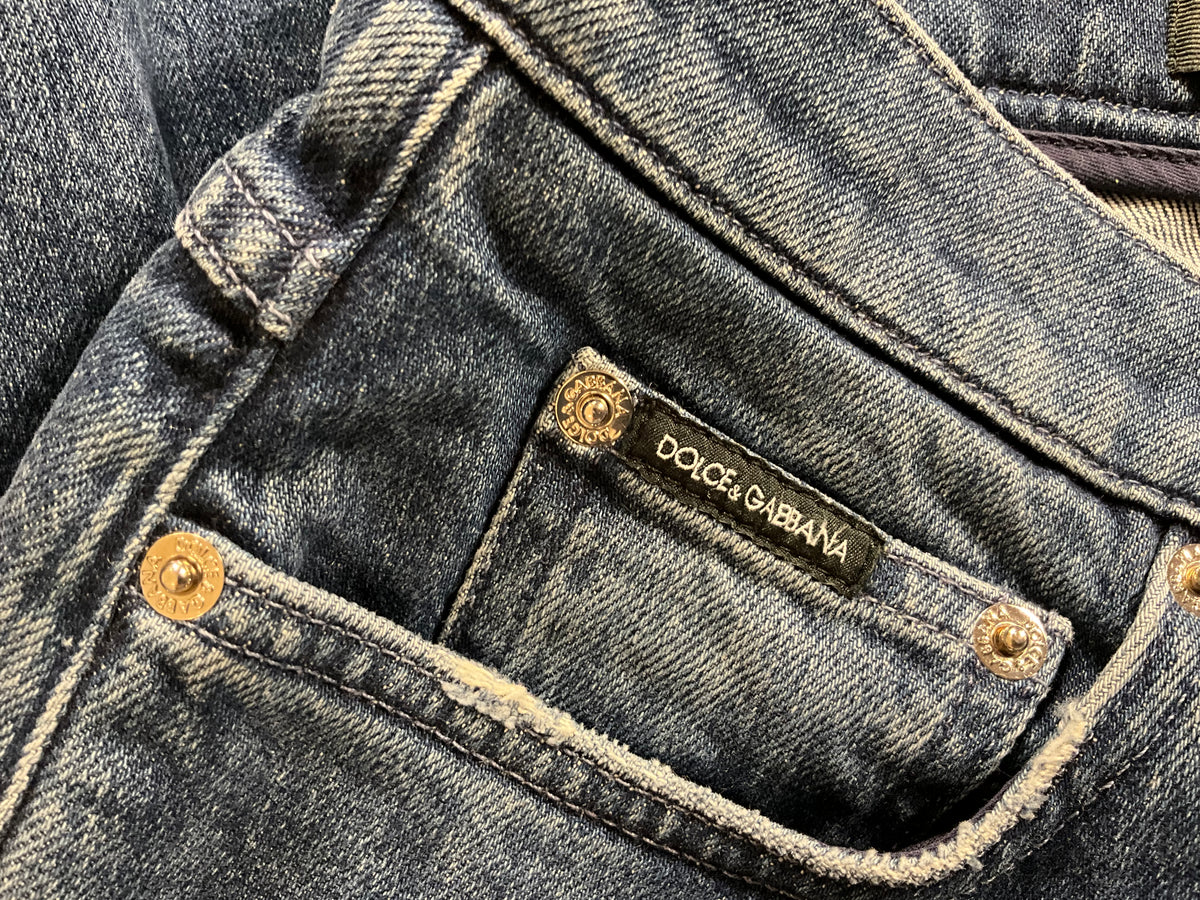 Dolce & Gabbana Grace high waisted distressed skinny jeans denim Size I 42 UK 10 US 6 ladies