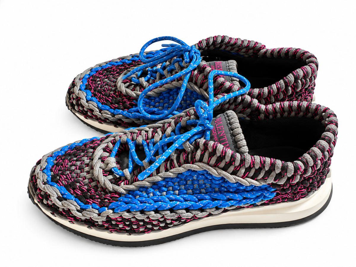 Valentino Garavani Men’s Crochet Rope Sneakers Trainers Multicolour Size EU 42 UK 8 men