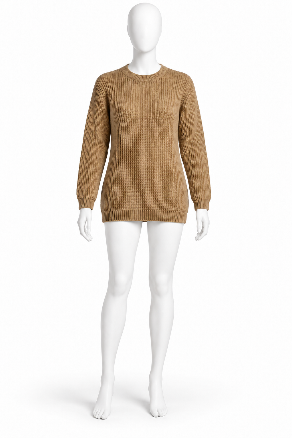 Ralph Lauren Collection Camel Cashmere Jumper with Suede Elbow Patches – Size XS ladies