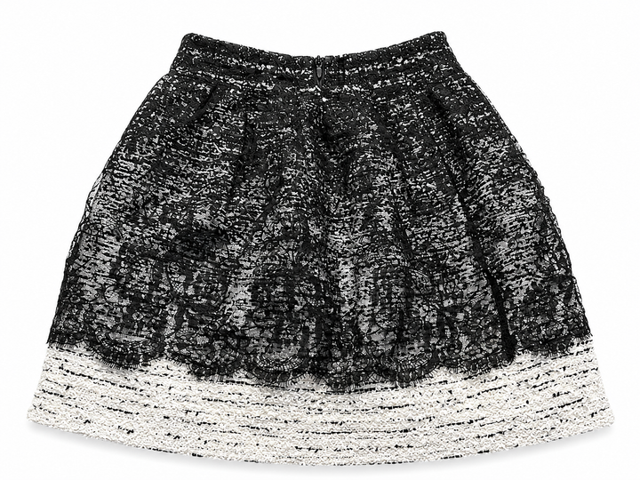 Oscar de la Renta Tweed Lace Mini Skirt Size 0 ladies