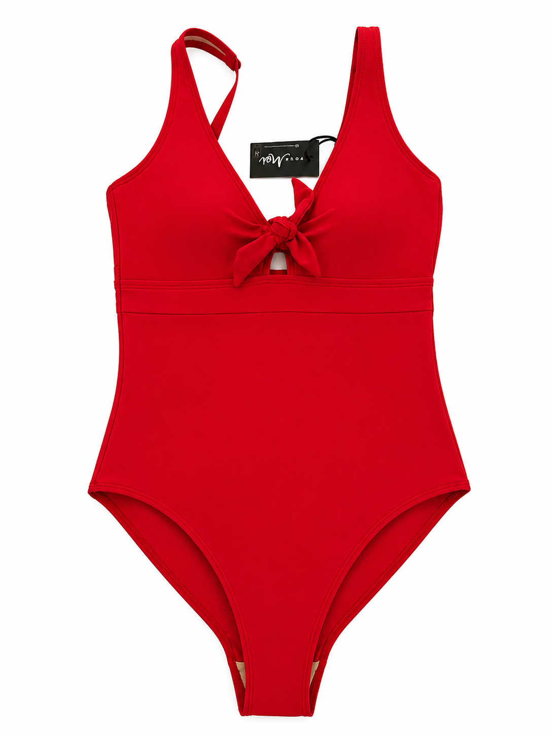 Pour Moi Underwired Bow Front Tummy Control Swimsuit – Red ladies