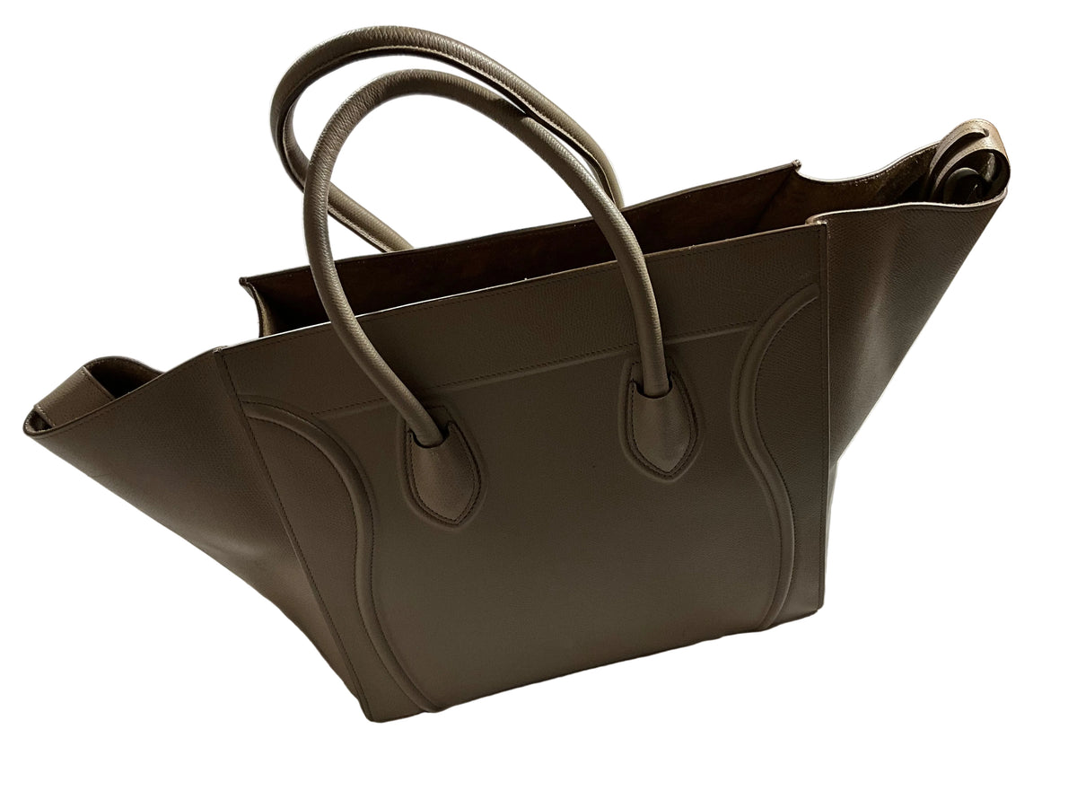 Céline Celine Medium Phantom Luggage Taupe Bag Handbag Ladies