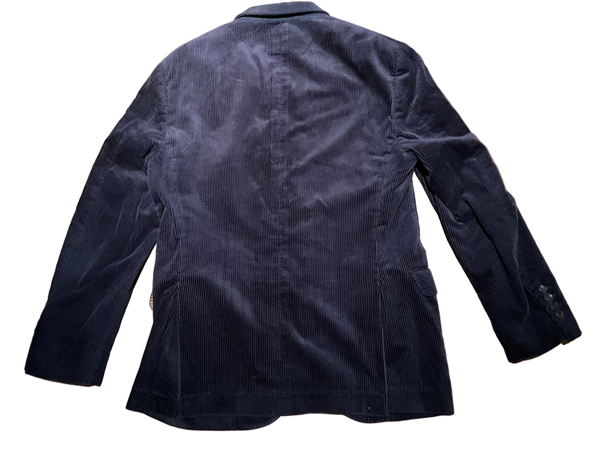 BRUNELLO CUCINELLI NAVY BROWN CORDUROY BLAZER JACKET SIZE 48 MEN