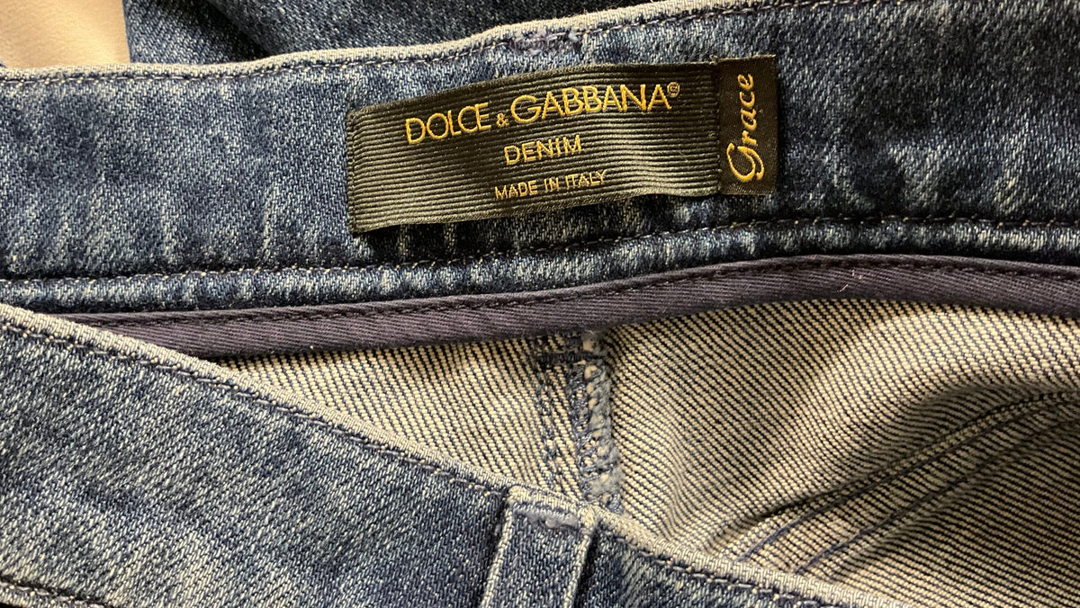 Dolce & Gabbana Grace high waisted distressed skinny jeans denim Size I 42 UK 10 US 6 ladies