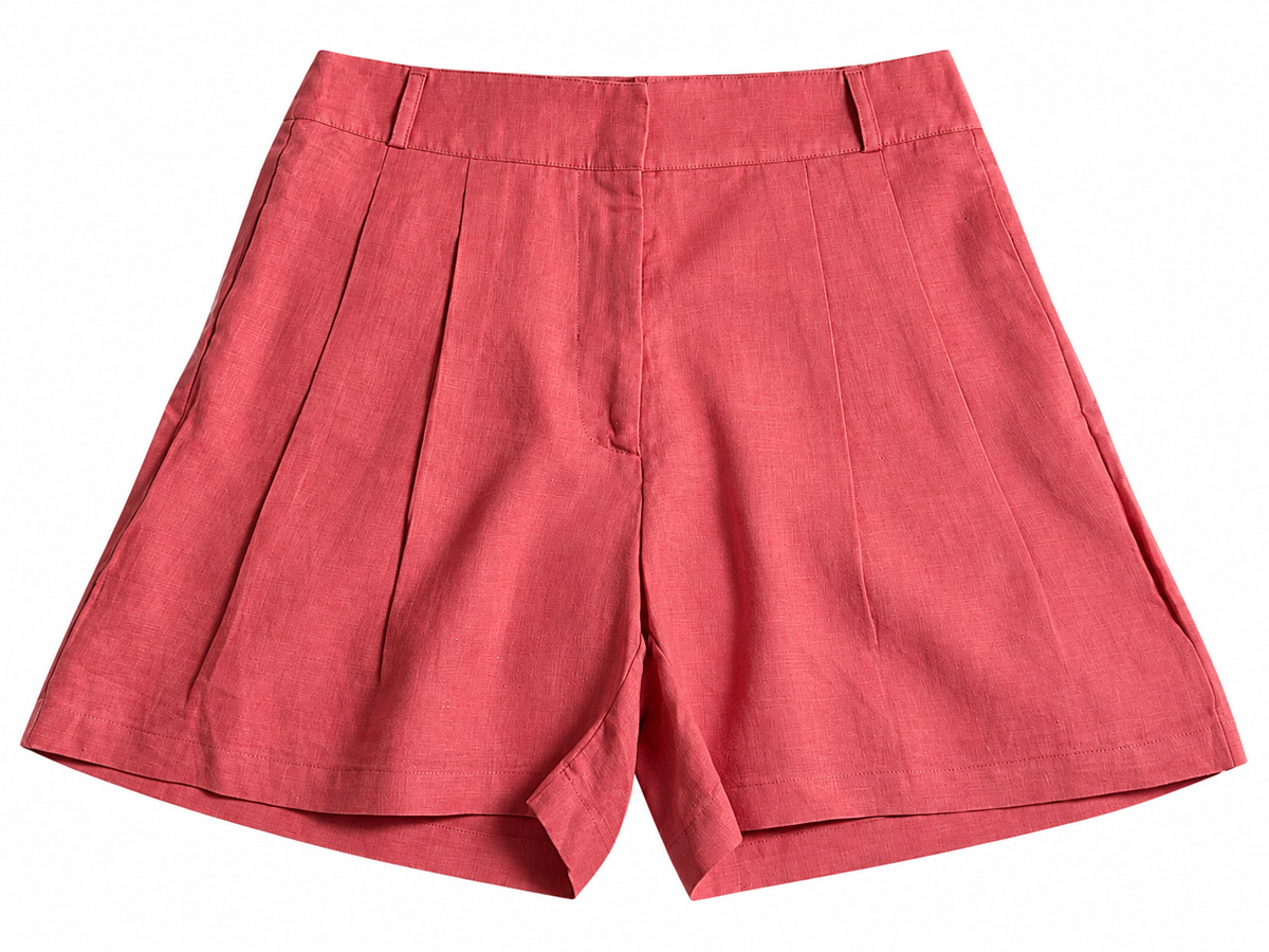 Asceno Organic Linen Tailored Shorts Size M medium ladies