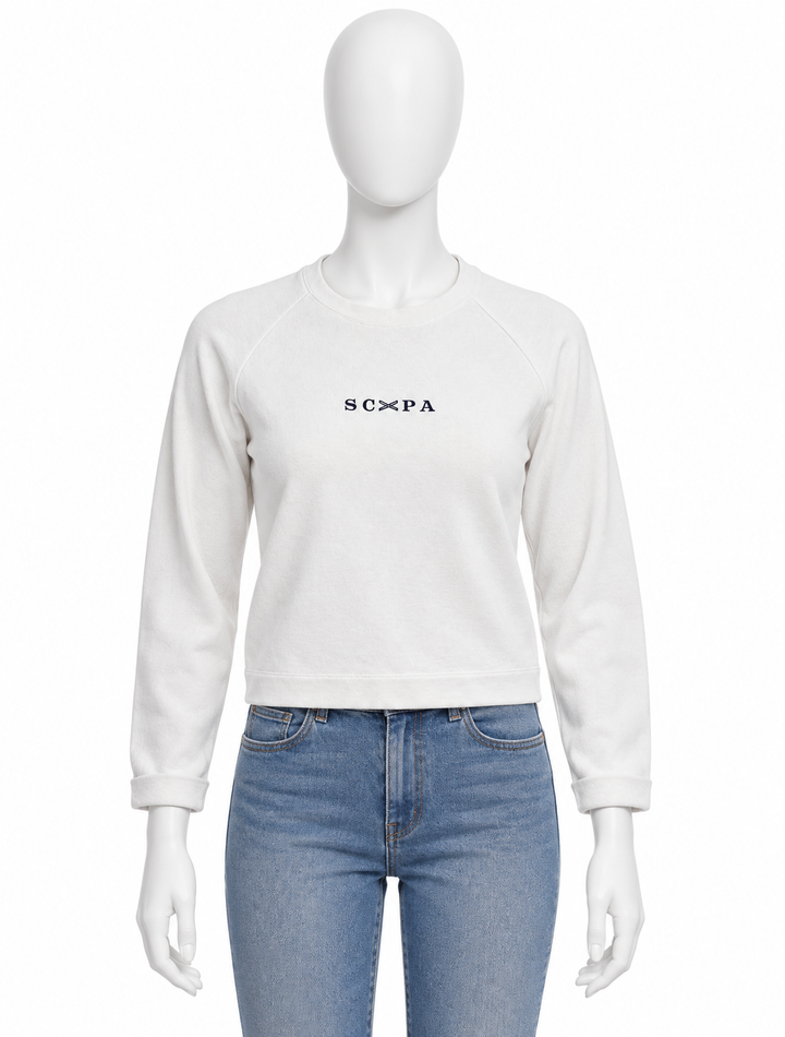 SC×PA Women’s White Cotton Sweatshirt ladies