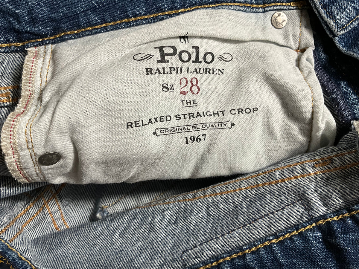Polo Ralph Lauren Relaxed Straight Crop Blue Denim Jeans – Size 28 ladies