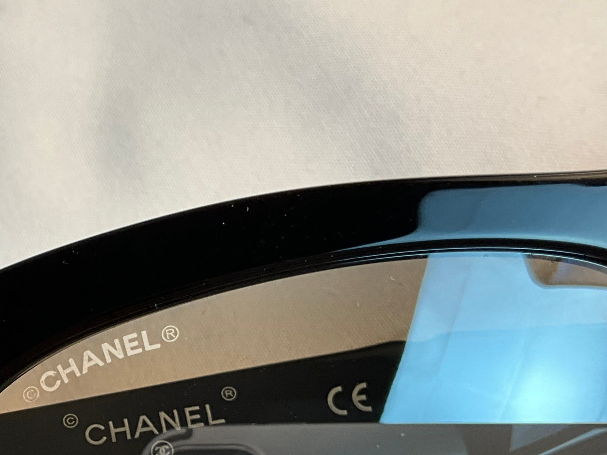 CHANEL Acetate Crystals CC Butterfly Sunglasses 71417A Black LADIES