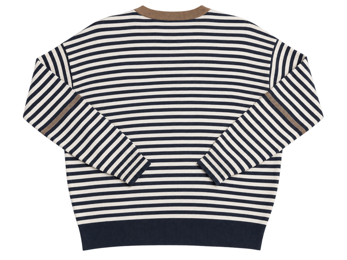 Brunello Cucinelli Striped Monili Embellished Knit Pullover ladies